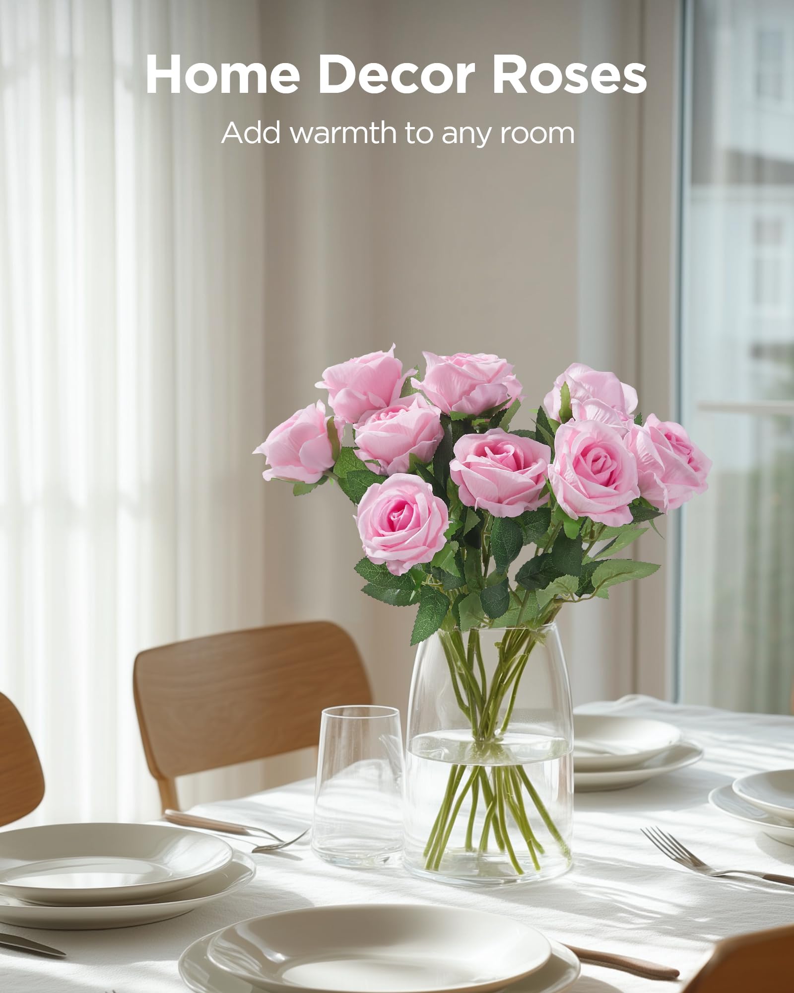 InnoGear pink silk roses centerpiece design showing flexible stems