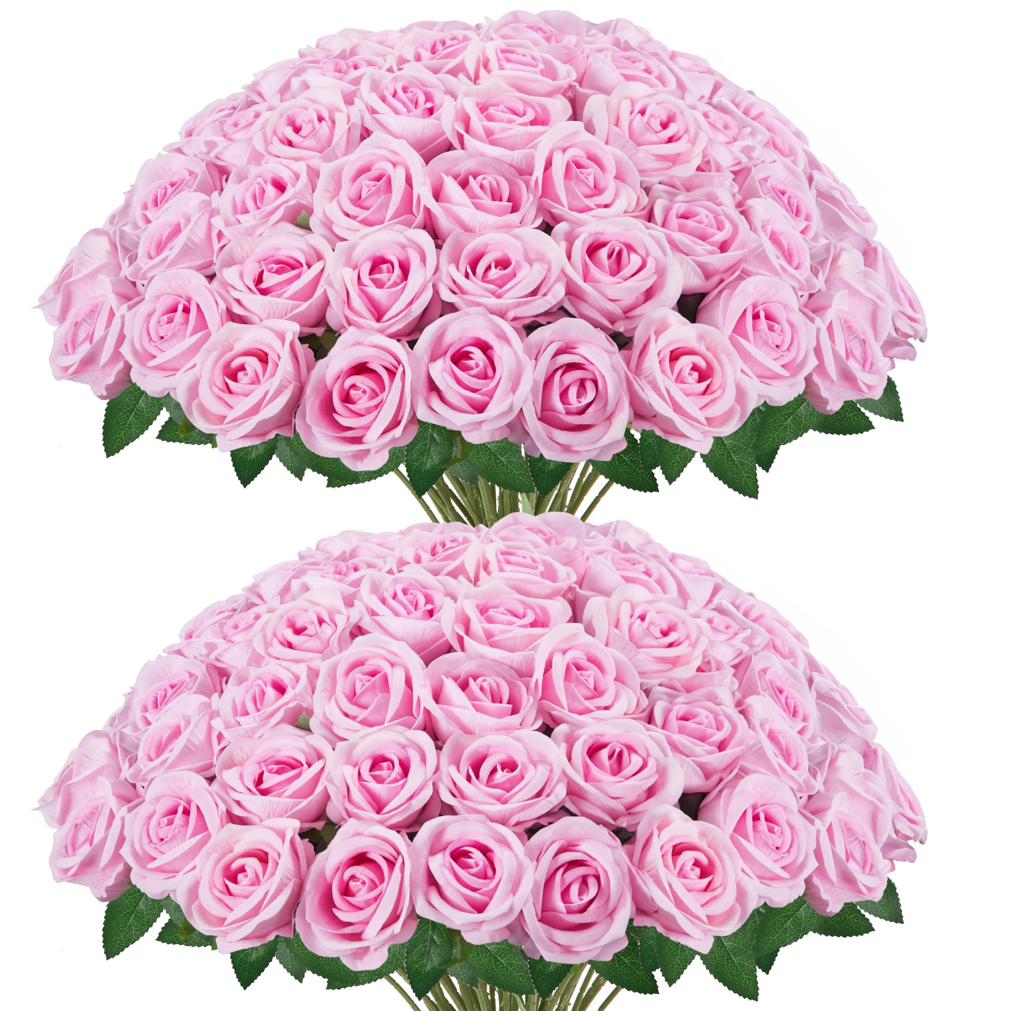 InnoGear pink silk roses close-up showing lifelike petals for wedding decor