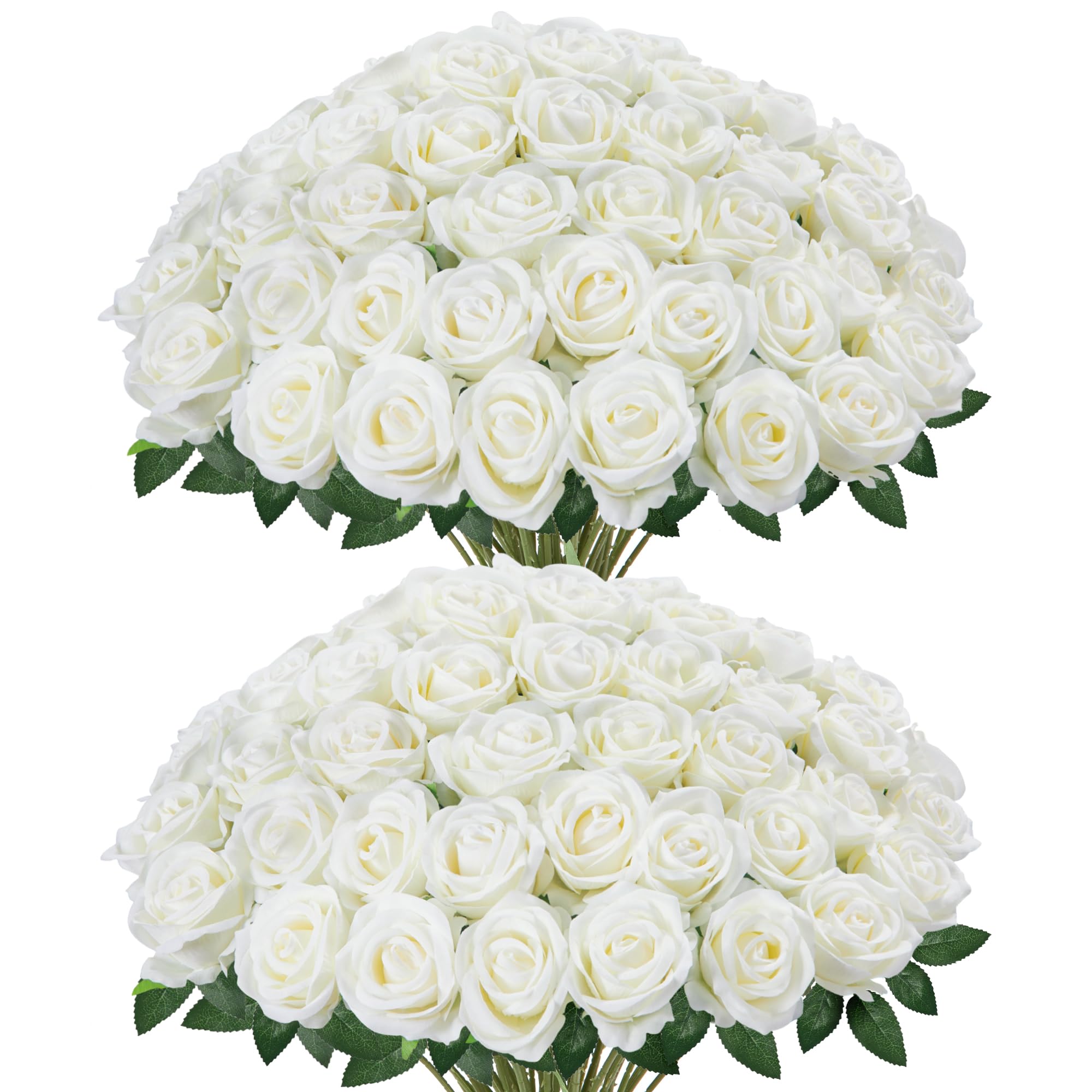 InnoGear white artificial roses bouquet for elegant home decor