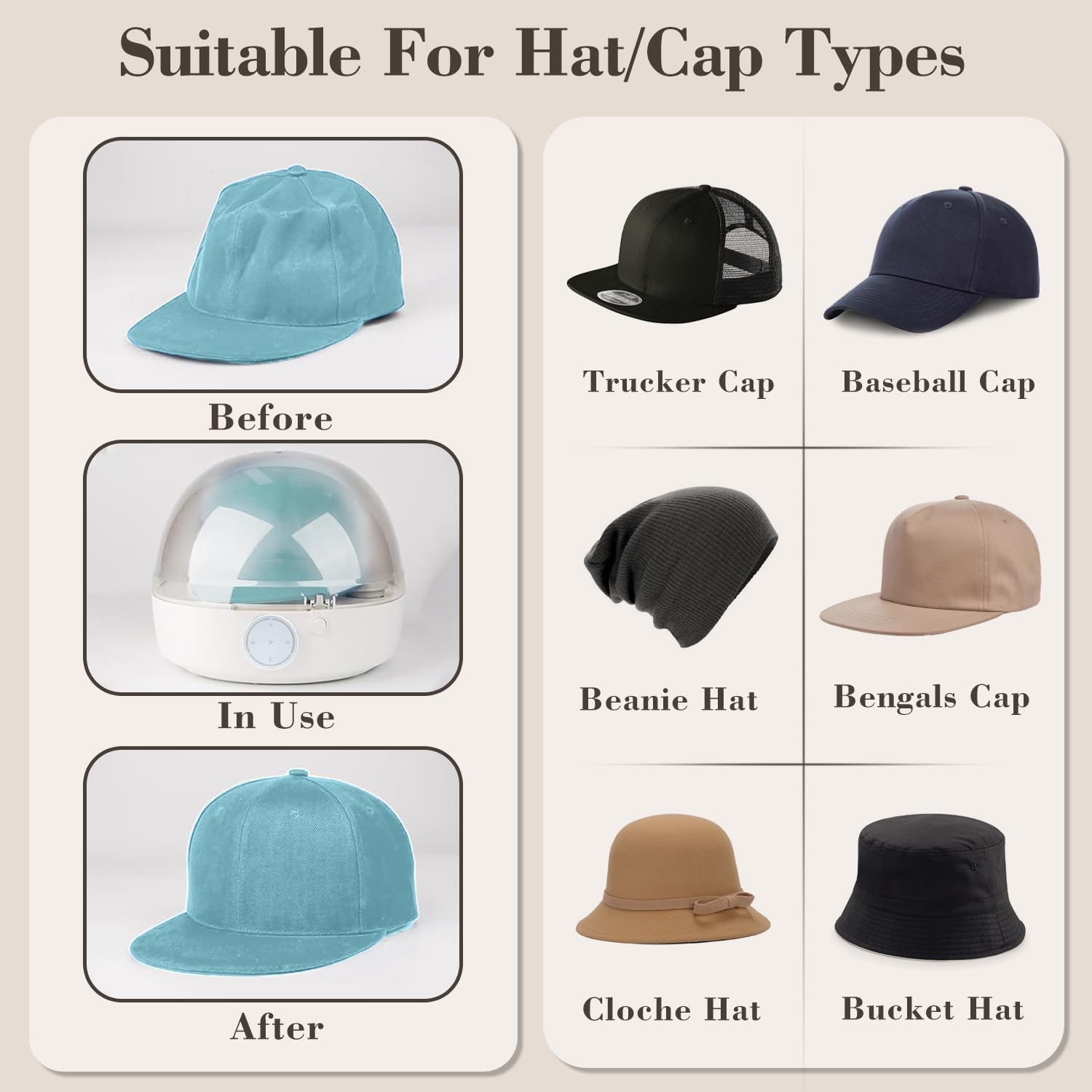 INNOPAW Cap Care Machine cleans and maintains hat fabric.