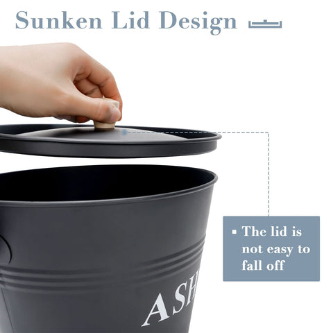 INNO STAGE ash bucket with broom for easy ash sweeping.