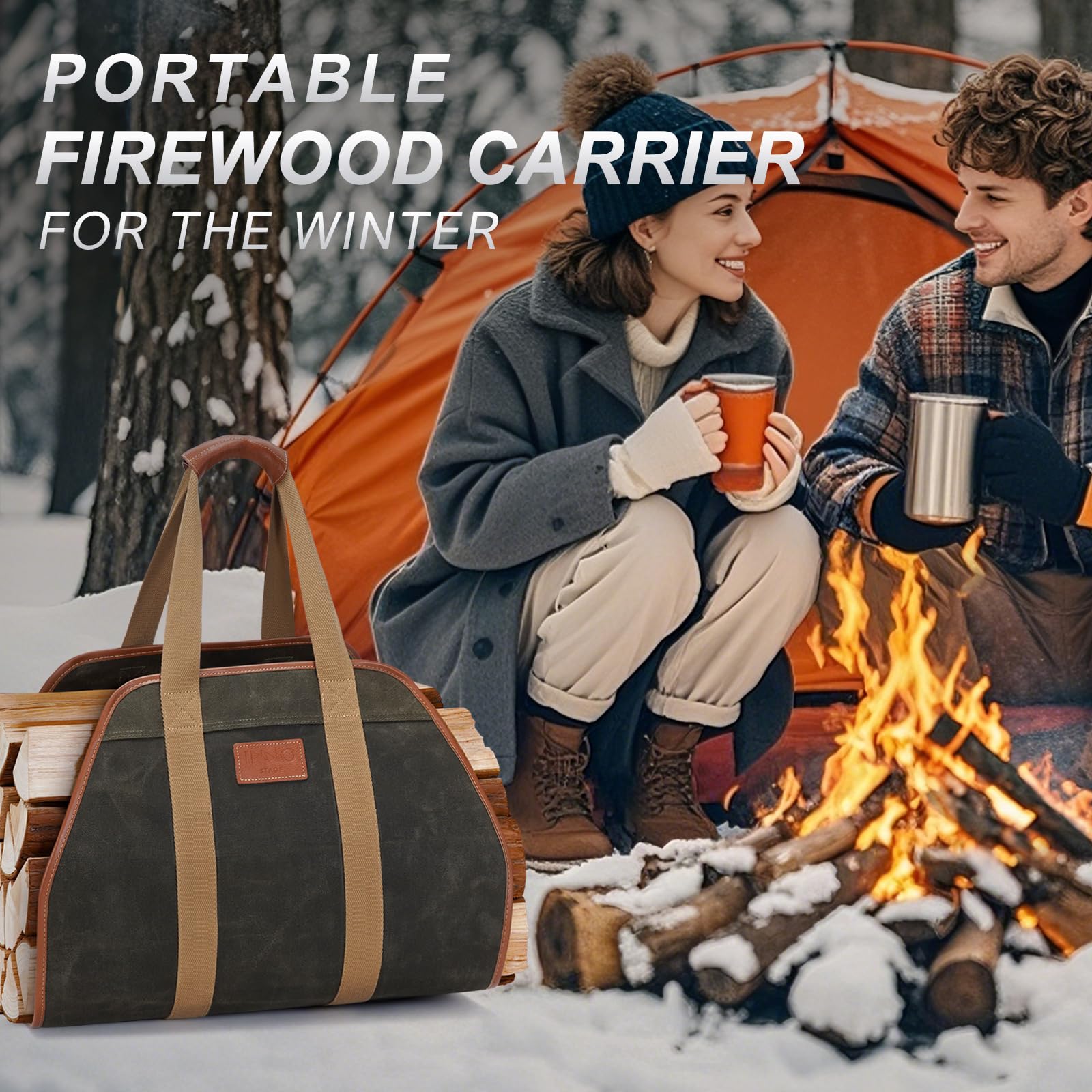 INNO STAGE firewood carrier stylish waxed canvas outdoor design.