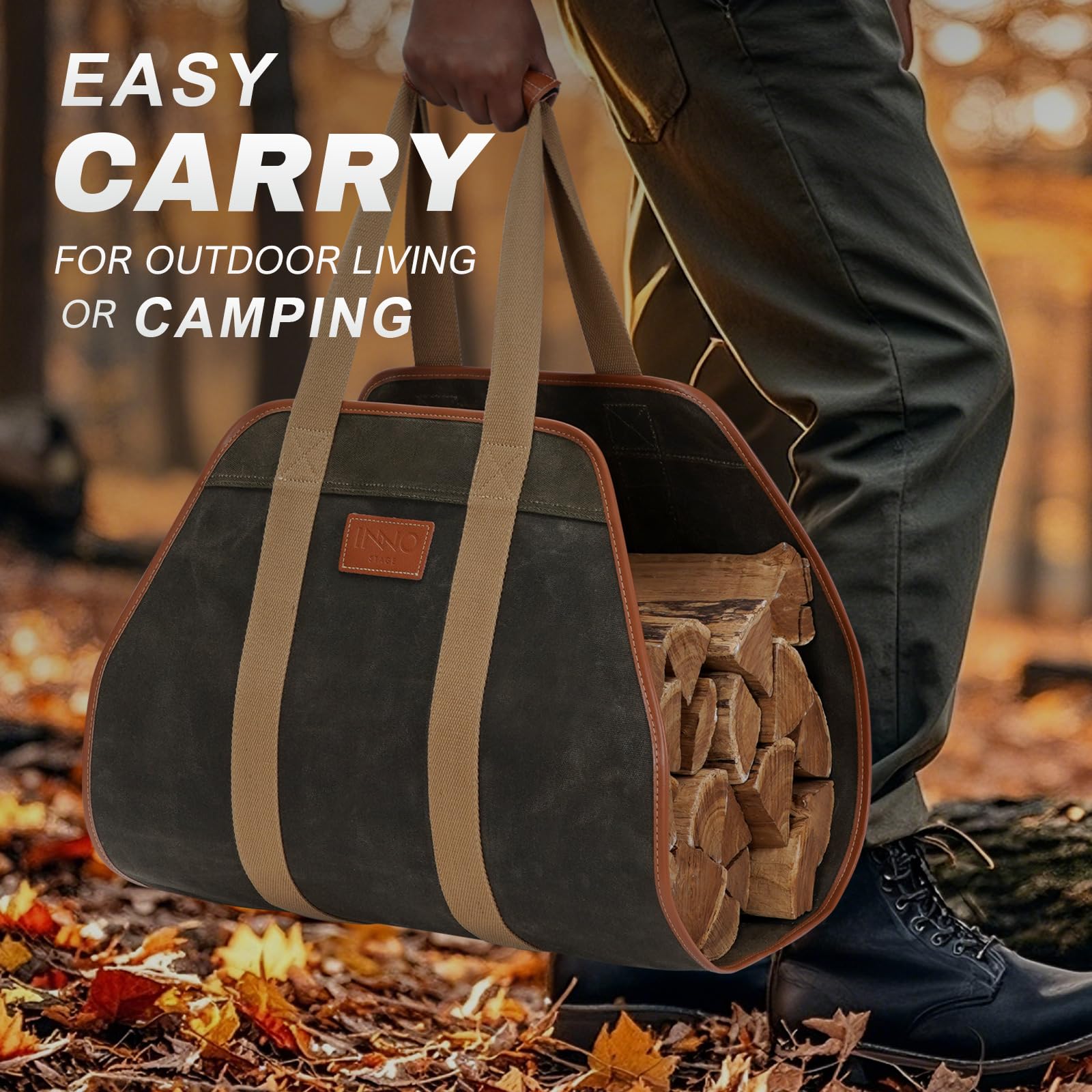 INNO STAGE firewood carrier versatile for tools, camping, or storage.