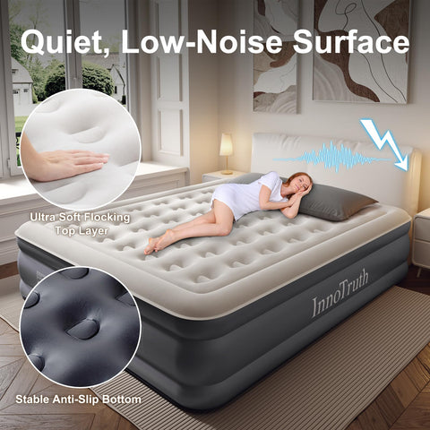 InnoTruth king-size air mattress stands at 18 inches for ample sleeping space