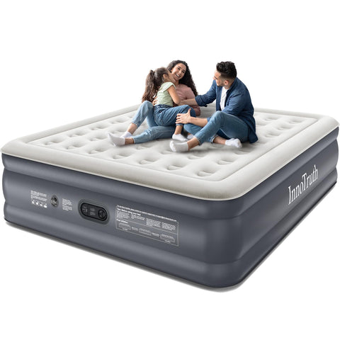 InnoTruth king-size air mattress with built-in pump for quick setup