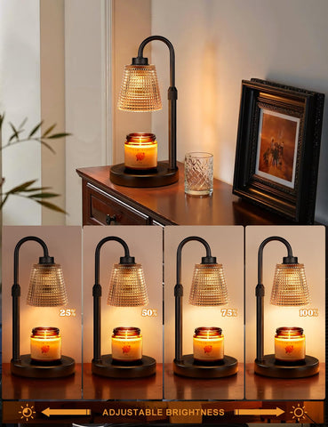 Innqoo Amber Candle Warmer shade: elegant ambience while wax melts evenly.