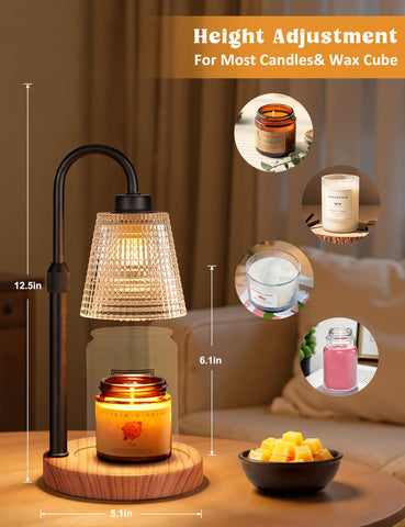 Innqoo candle warmer dimmable timer control for customizable fragrance release