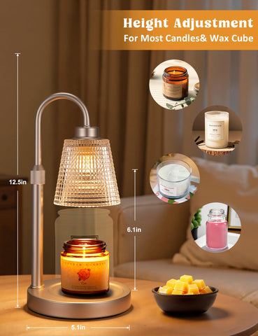 Innqoo Champagne Gold Candle Warmer Dimmable Controls enable personalized fragrance release.