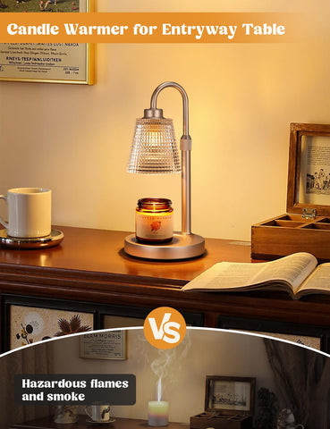 Innqoo Champagne Gold Candle Warmer Height Adjustable fits various candle sizes.