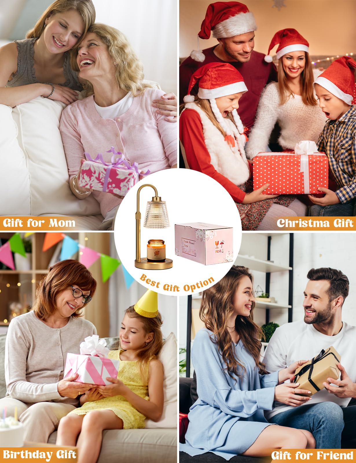 Innqoo Gold Candle Warmer warm glow enhancing living room ambience.