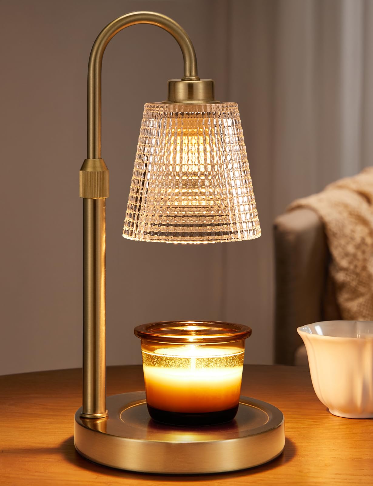 Innqoo Gold Candle Warmer base for safe flame-free candle warming.