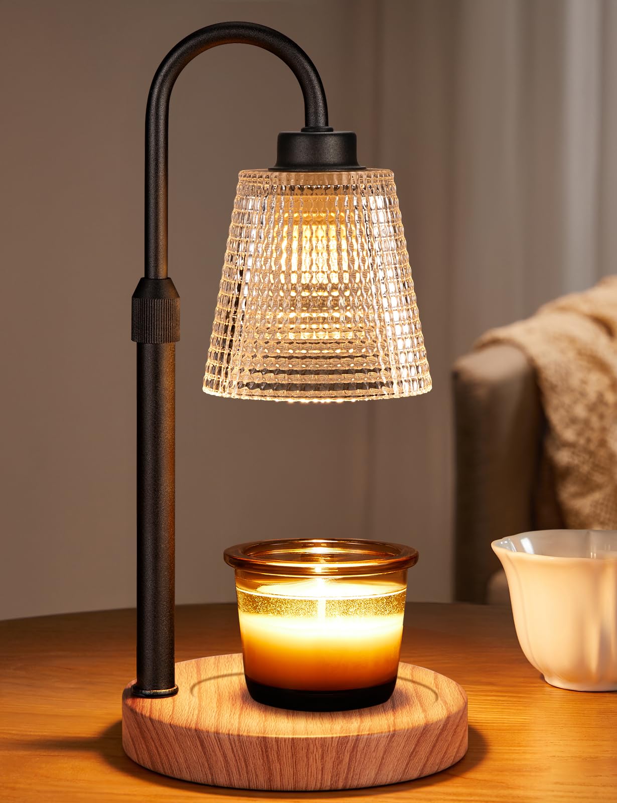 Innqoo Rustic Candle Warmer Lamp base, flame-free design for safe, cozy spaces