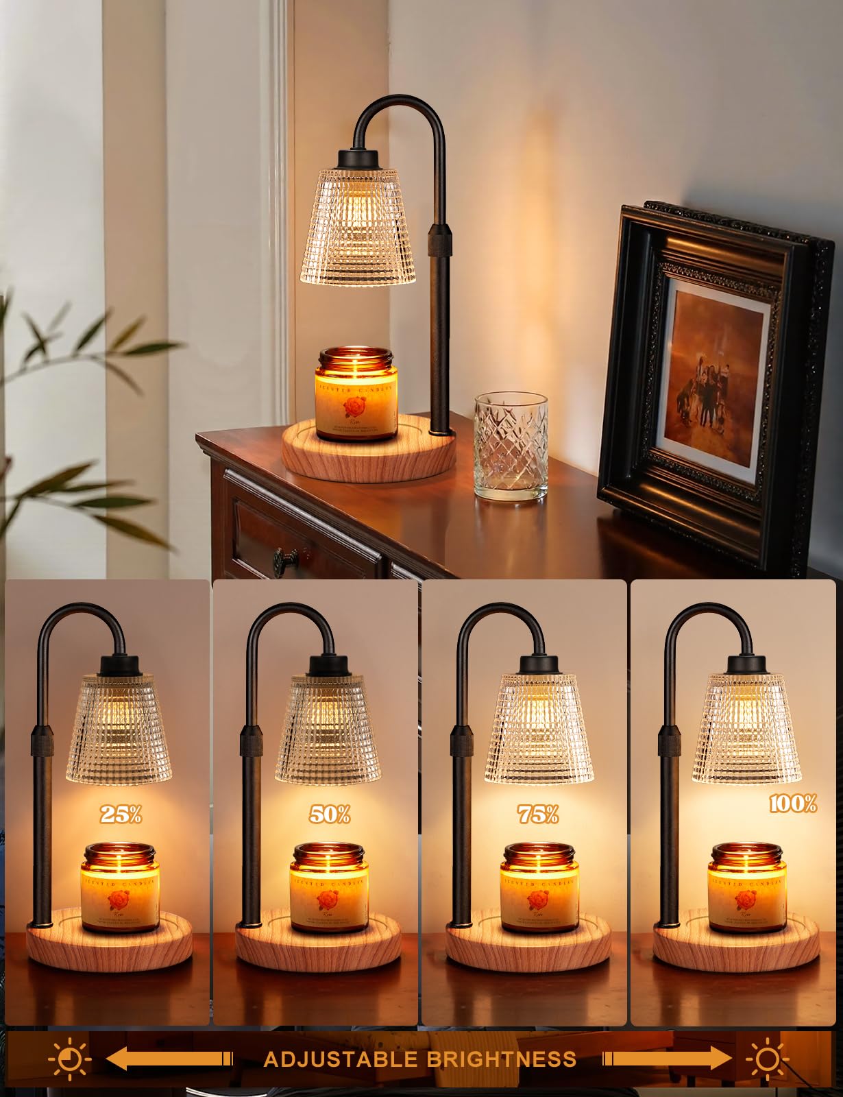 Innqoo Rustic Candle Warmer Lamp shade, soft glow for ambient decor