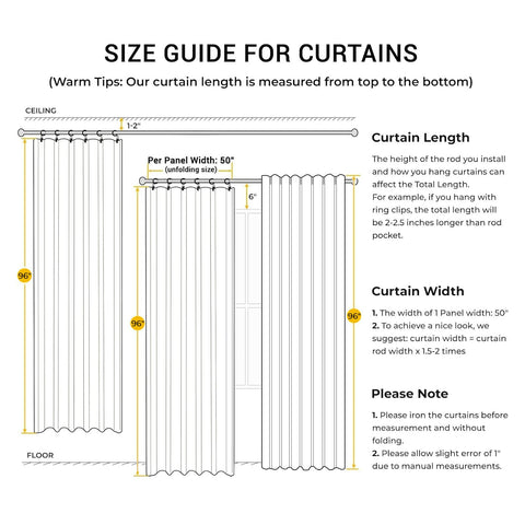 INOVADAY 96-inch long beige blackout curtains designed for standard tall windows