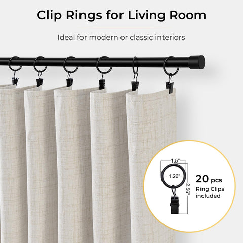 INOVADAY clip rings included enable flexible hanging and pleat control