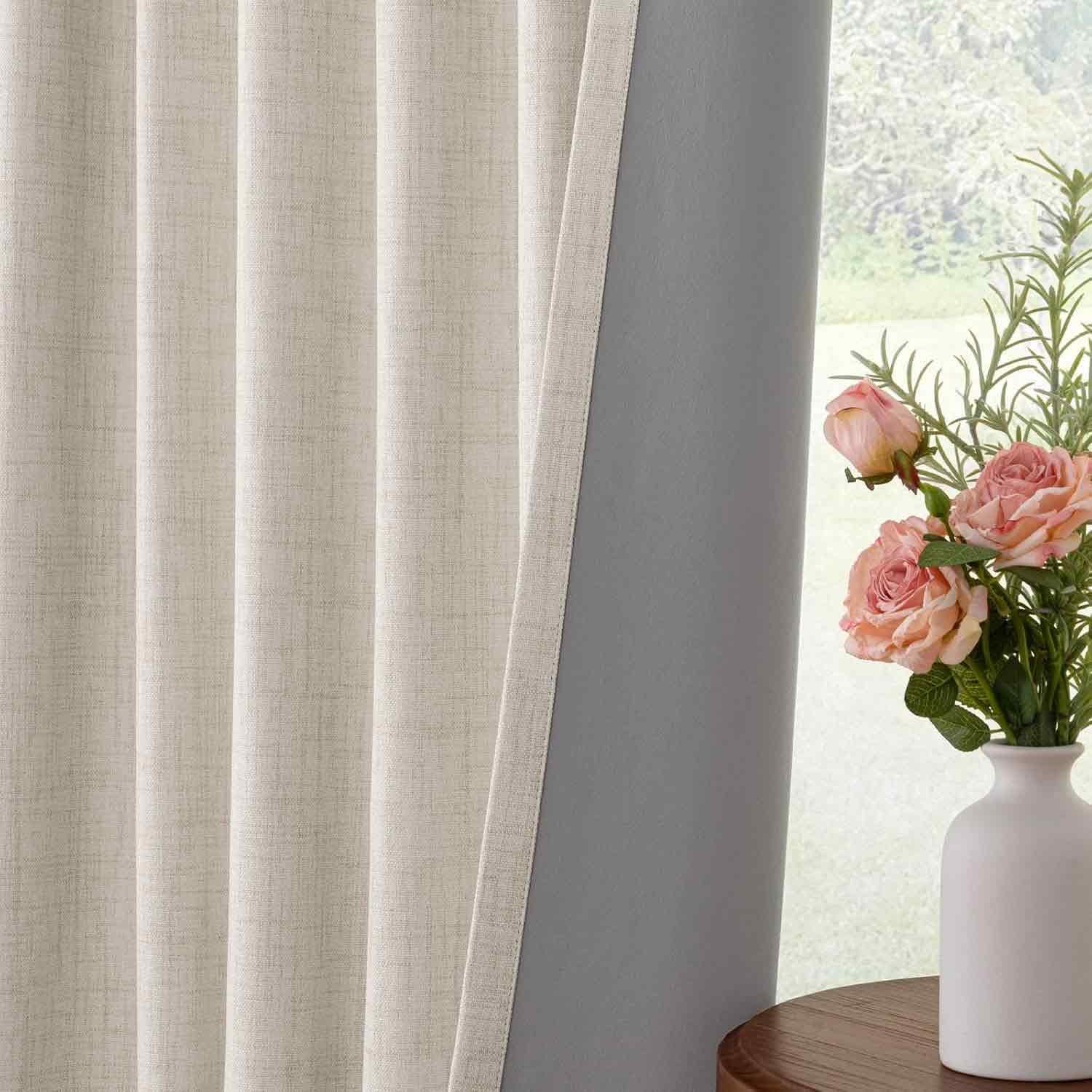 INOVADAY cream linen texture close-up shows premium fabric.