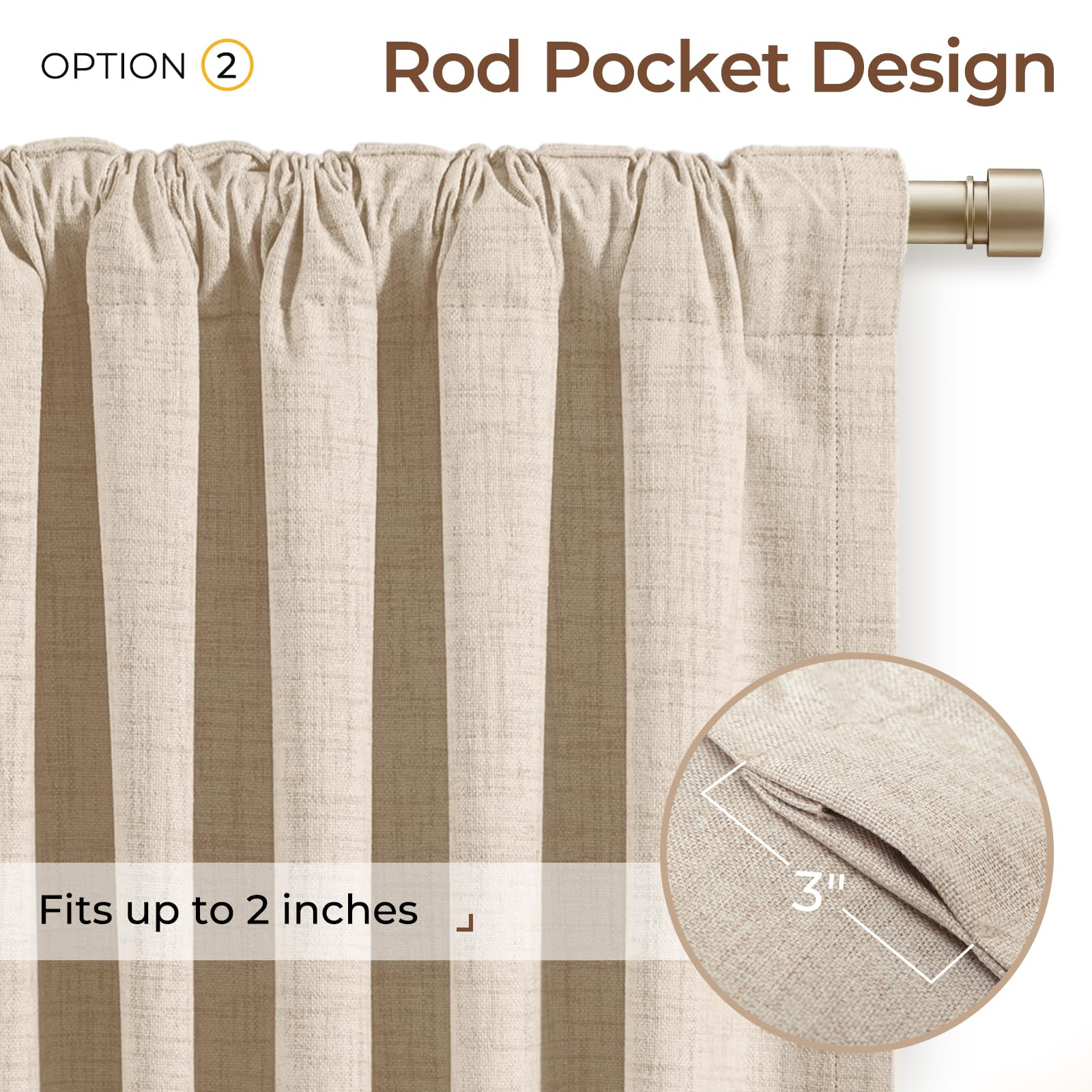 INOVADAY linen blackout curtains help curb heat transfer and dampen outside noise