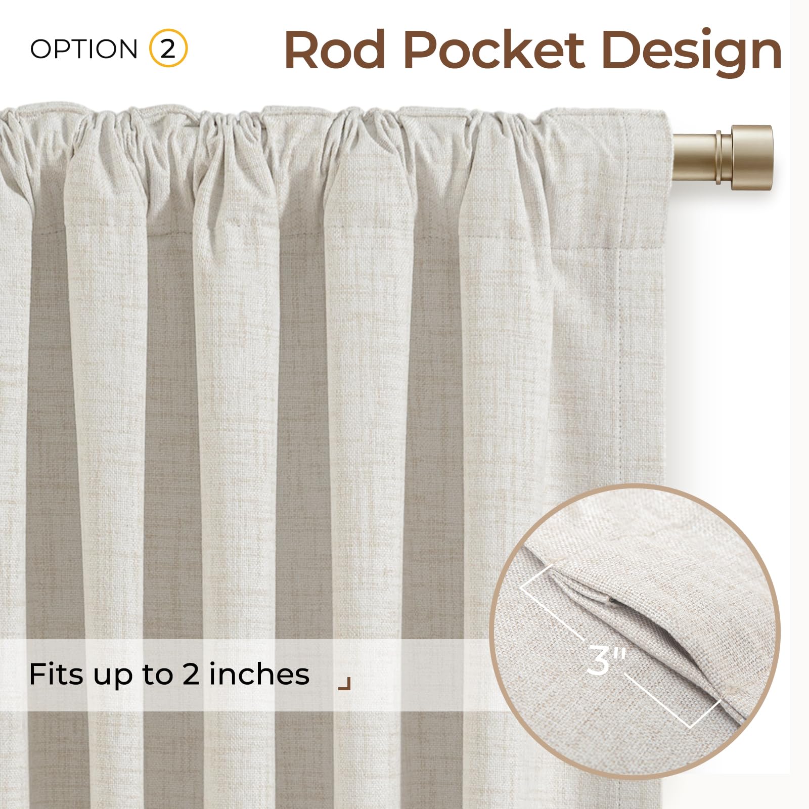 INOVADAY linen-look curtains with soft drape add texture and style.