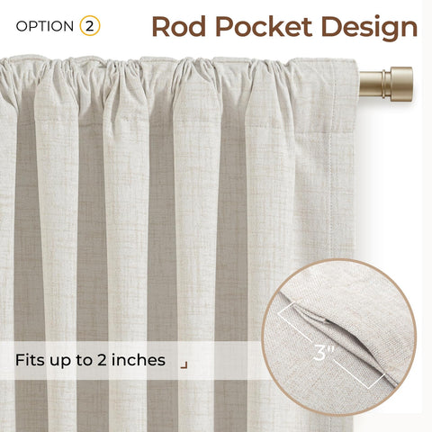 INOVADAY linen-look curtains with soft drape add texture and style.