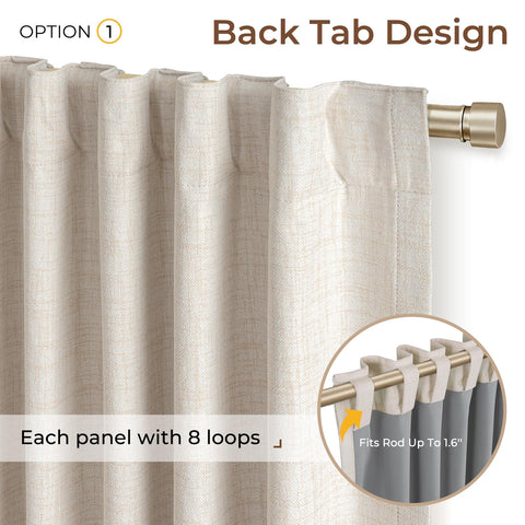 INOVADAY linen-texture curtains closeup showing soft drape
