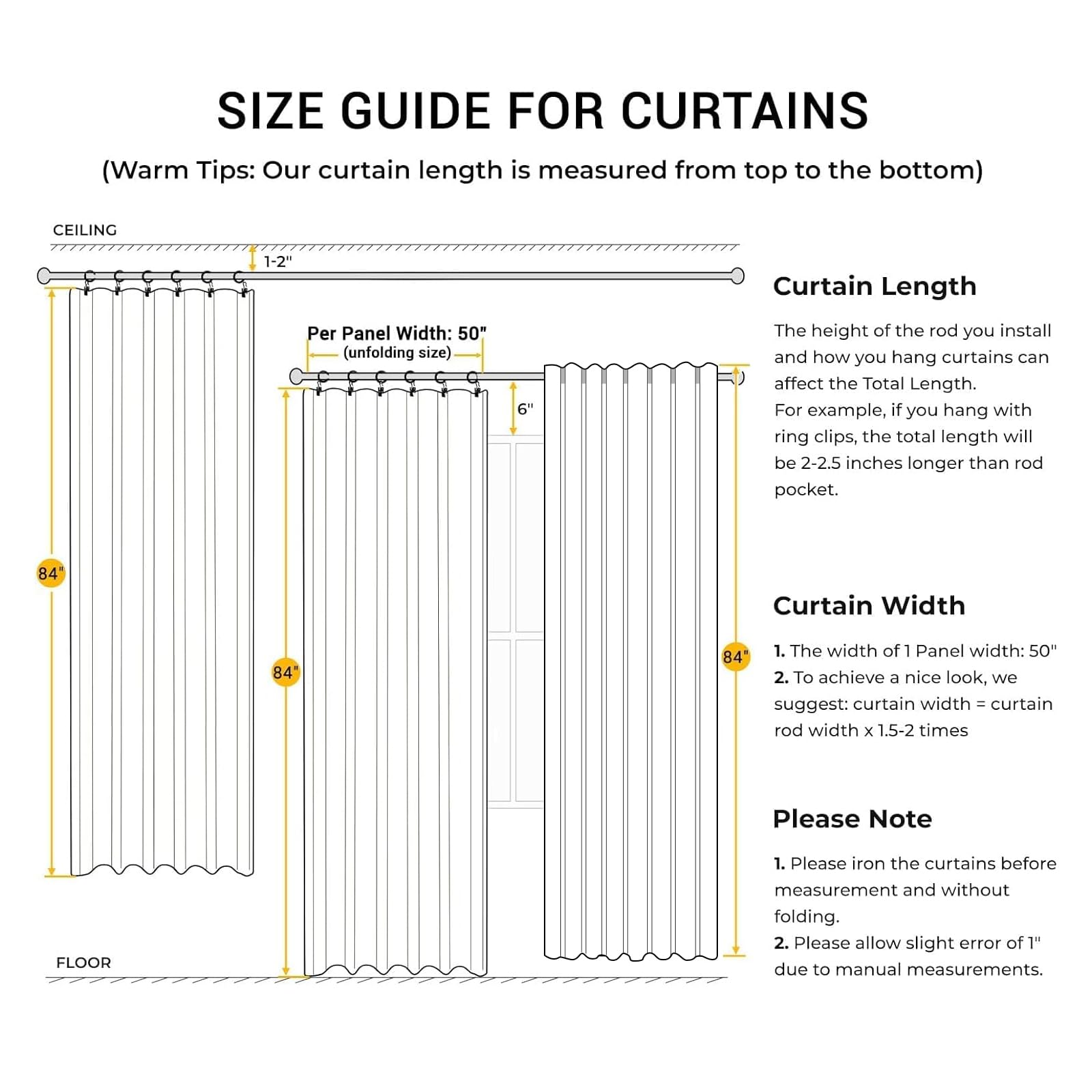 INOVADAY machine-washable blackout curtains stay neat with easy care.