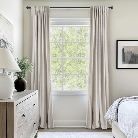 INOVADAY rod-pocket blackout curtains offer versatile hanging options