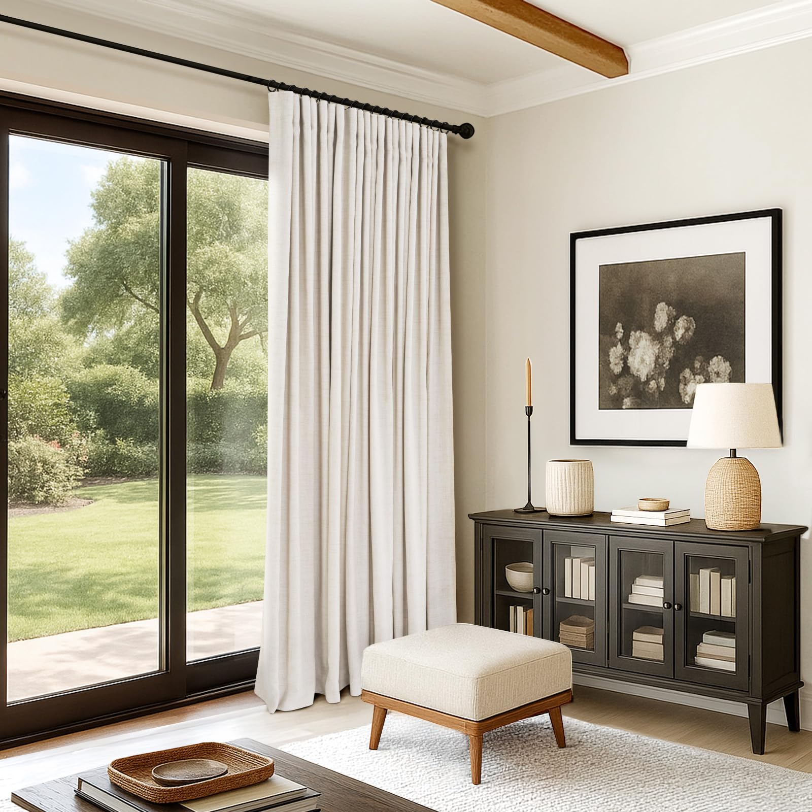 INOVADAY soft-textured curtains reduce glare in bright living spaces.