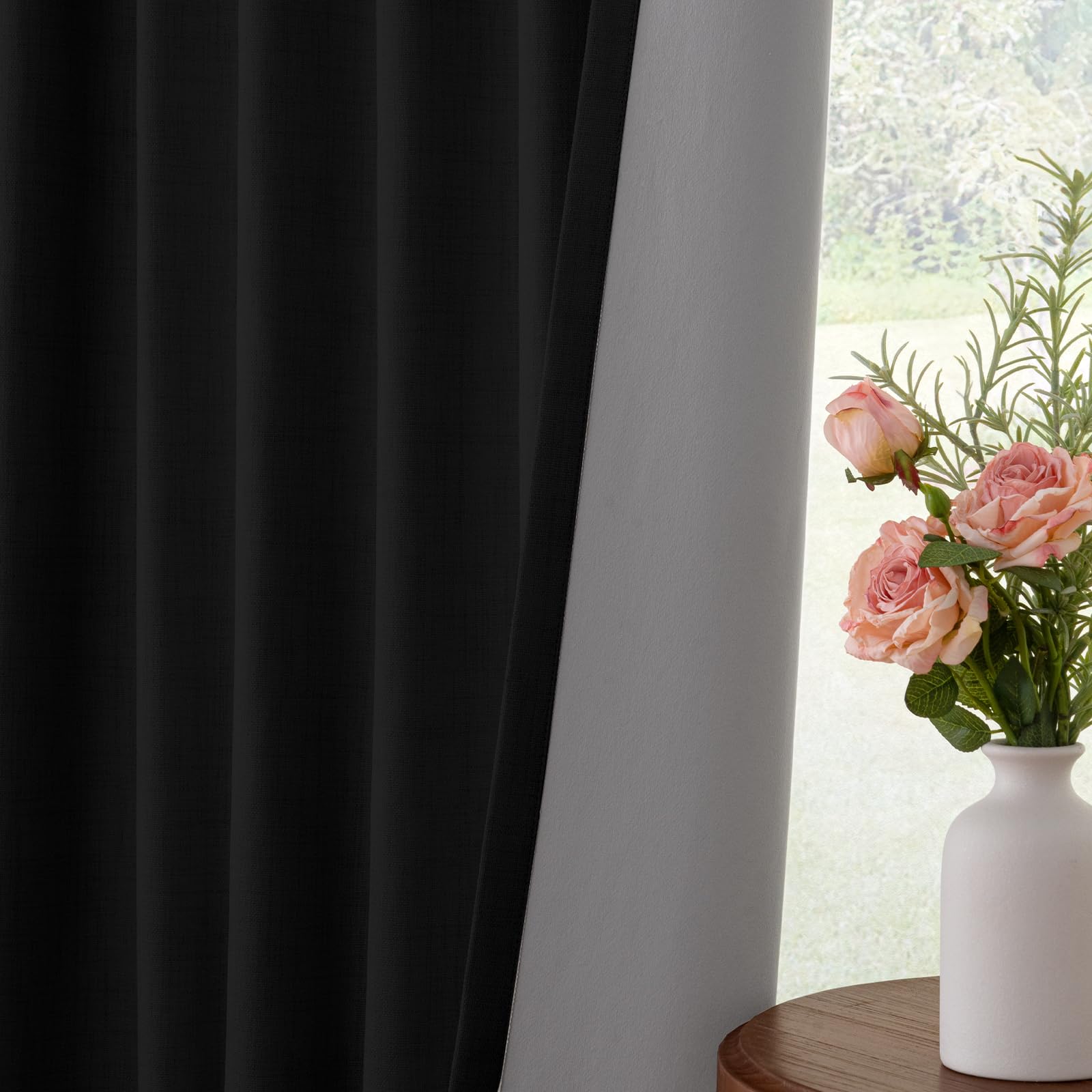 INOVADAY two-panel 50x84 blackout drapes provide full window coverage