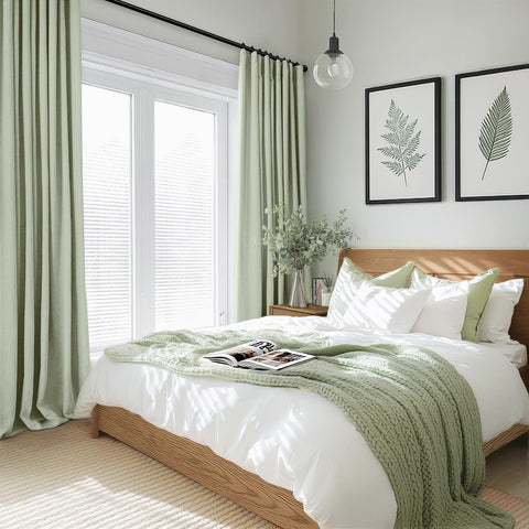 INOVADAY Two-panel 50x84 Sage curtains providing generous coverage