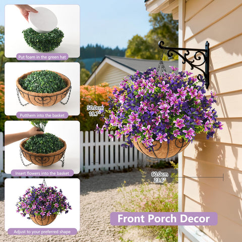 INQCMY all-weather durable flower baskets offering low-maintenance beauty