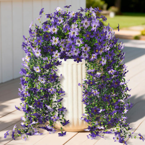INQCMY artificial daisy hanging flowers for outdoor décor add year-round charm.