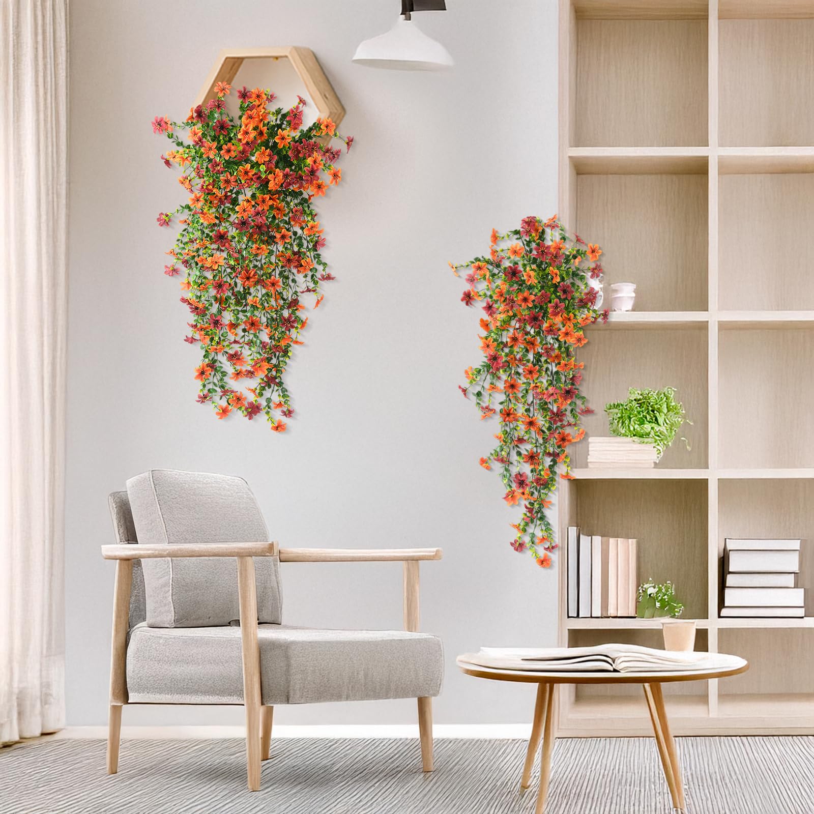 INQCMY outdoor balcony decor with realistic leaf texture.