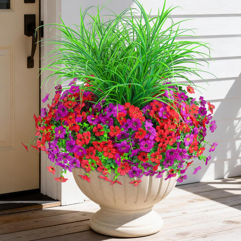 INQCMY artificial flowers outdoors daisy bundles add vibrant color to porches