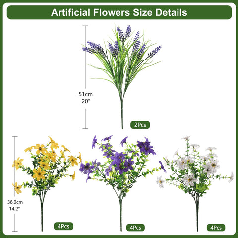 INQCMY lavender stems for outdoor displays with UV resistance.