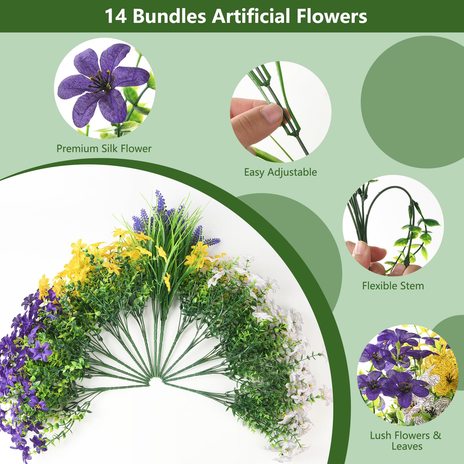 INQCMY outdoor flowers arranged in a planter boost curb appeal.