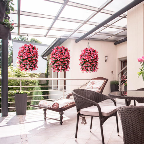INQCMY hanging basket assembly step showing easy five-minute setup