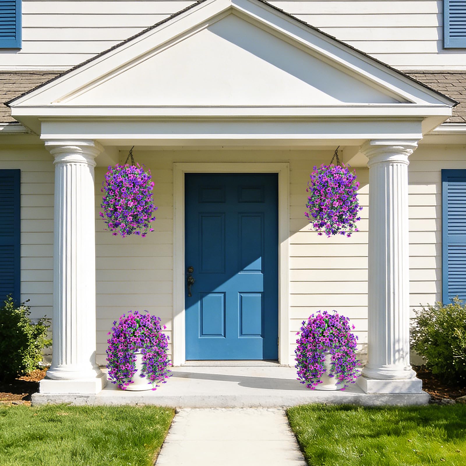 INQCMY hanging flower basket dimensions suit porch and patio outdoor displays