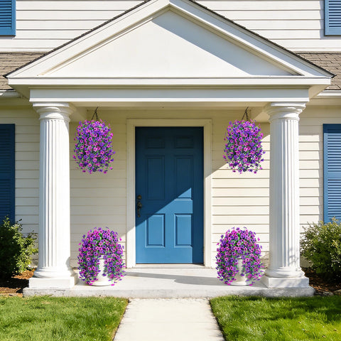 INQCMY hanging flower basket dimensions suit porch and patio outdoor displays