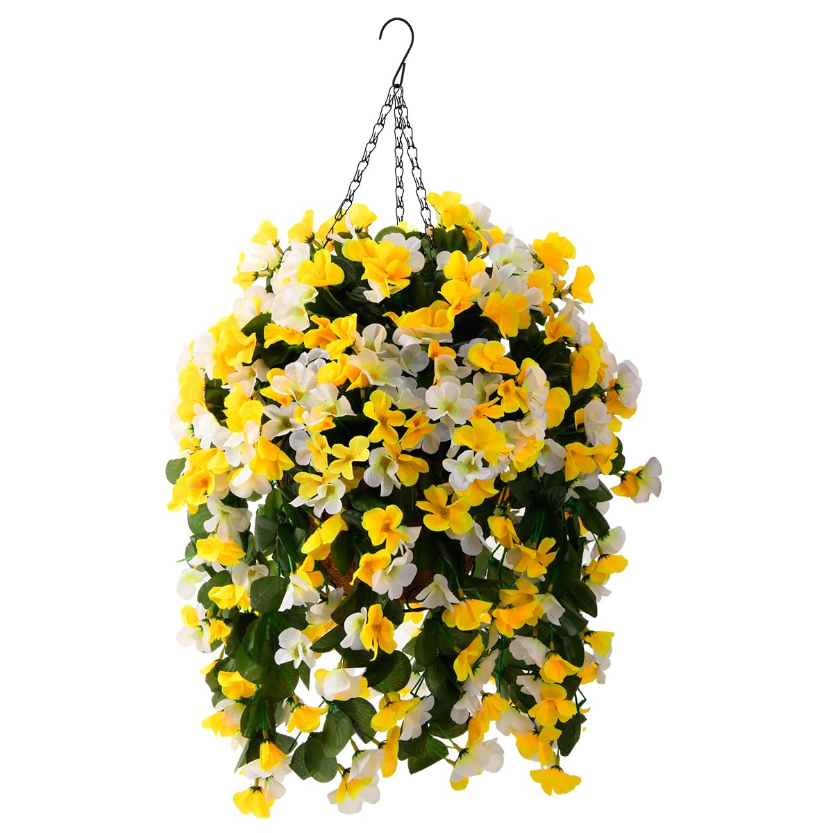 INQCMY artificial hanging flowers begonia basket for outdoor decor with year-round color