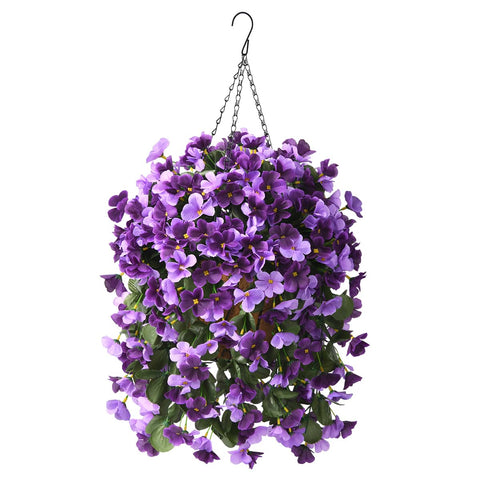 INQCMY artificial hanging flowers begonias in basket brighten porches with low maintenance