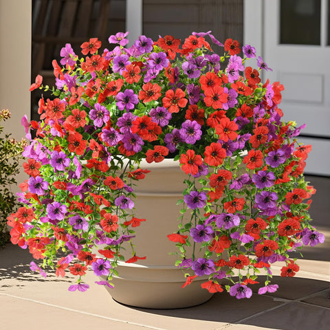 INQCMY weatherproof artificial blooms for rain or shine porch decoration.
