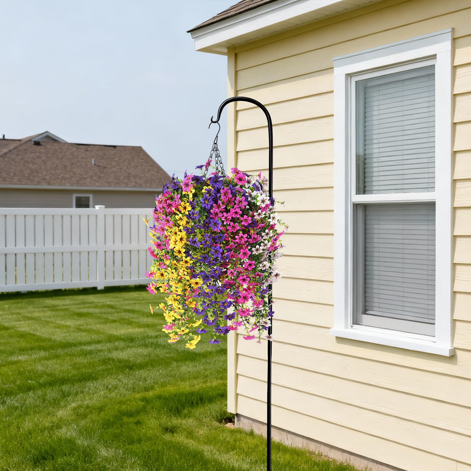 INQCMY cone-shaped basket with eight orchid branches