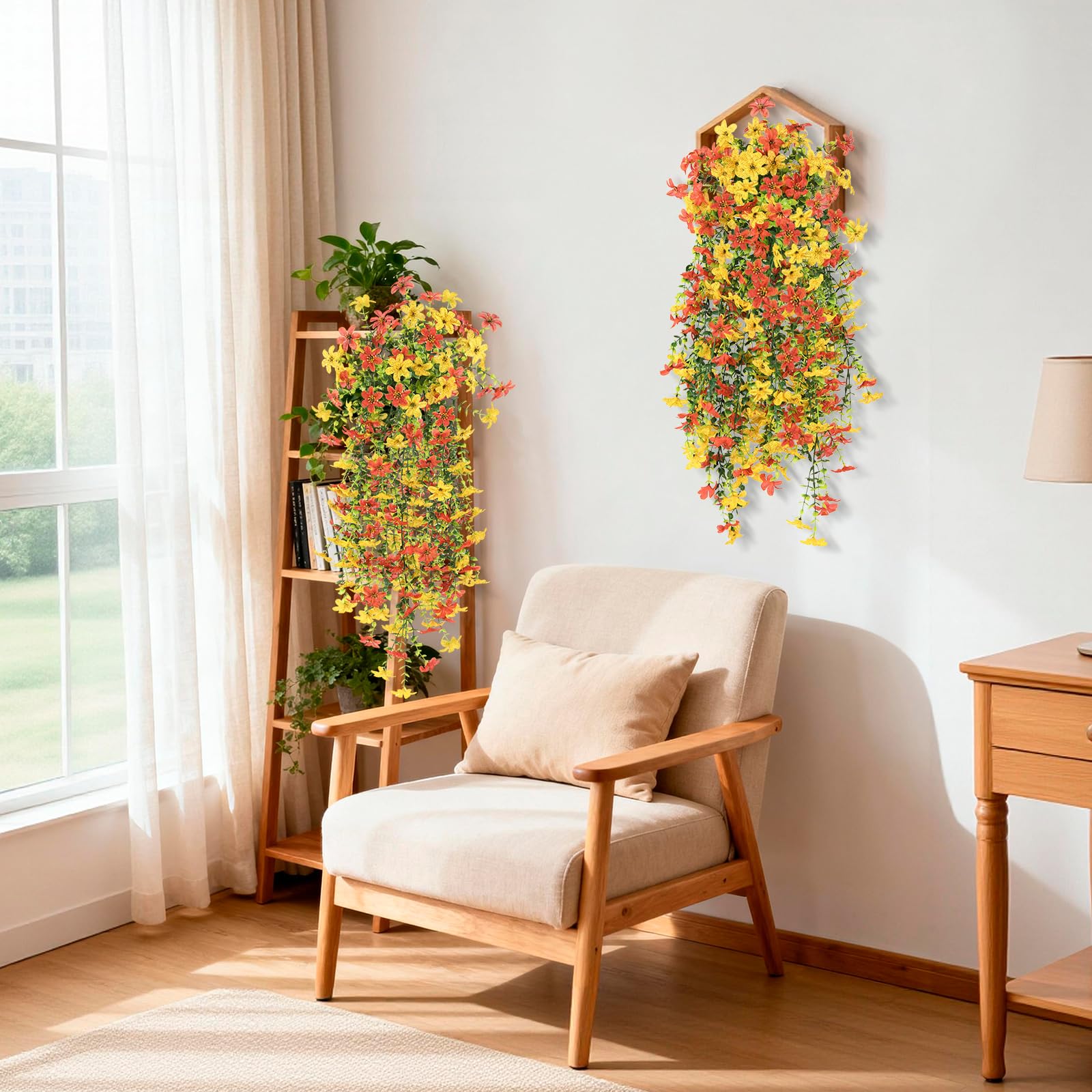 INQCMY daisy flowers in planters for balcony, long-lasting decorative touch.