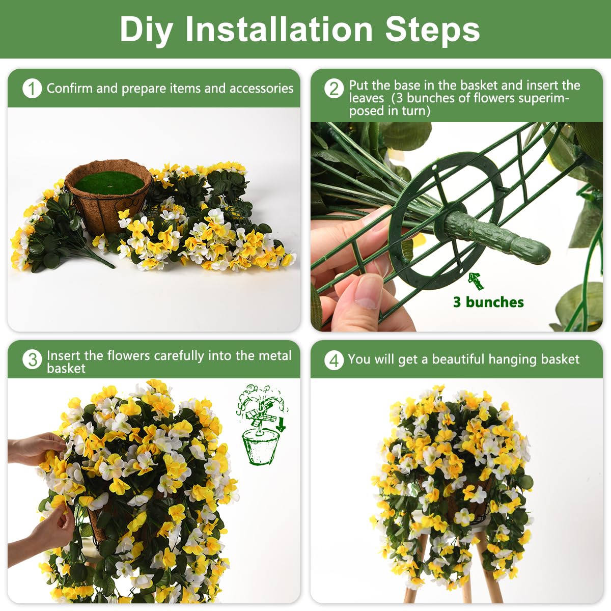 INQCMY durable low-maintenance floral decor for indoor or outdoor spaces