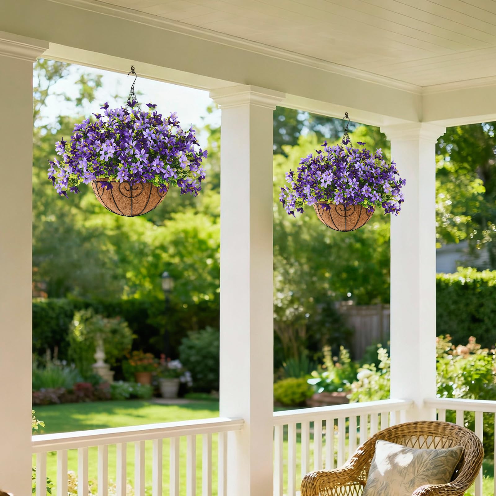 INQCMY durable outdoor flowers resist fading, ideal for porches and patios.