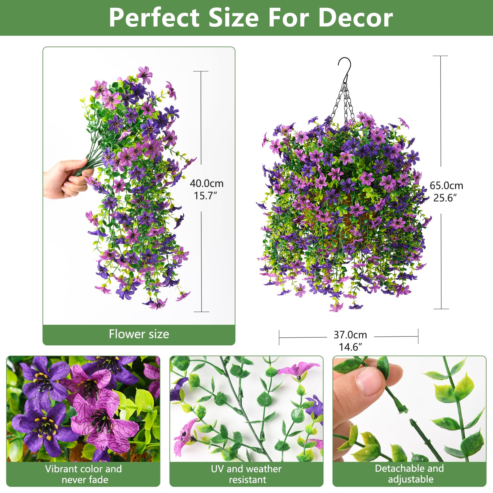 INQCMY fake daisy flowers in basket ideal for patio decor in any season