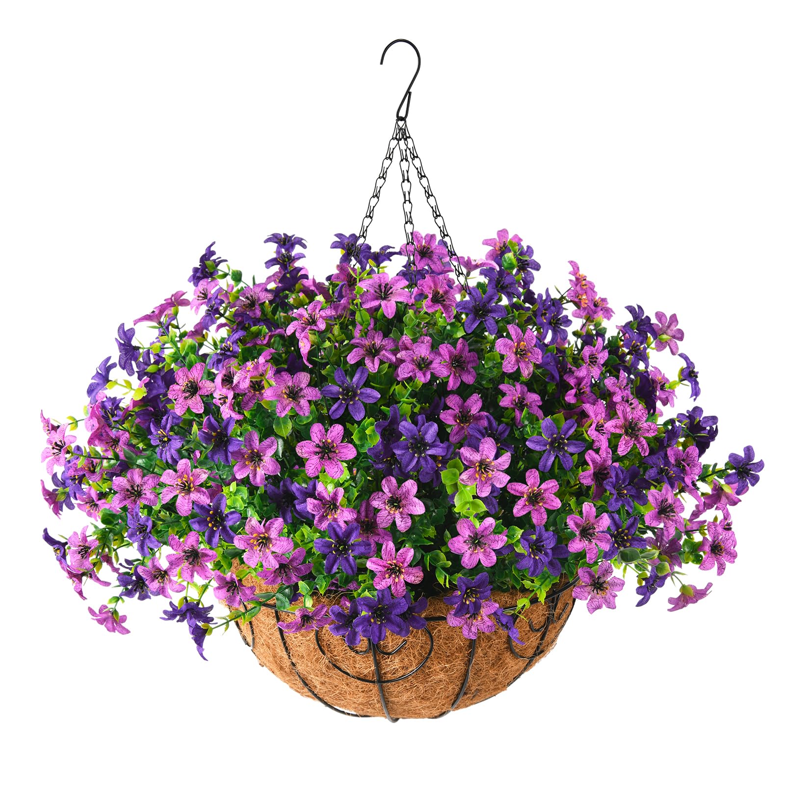 INQCMY fake hanging plants outdoor with eucalyptus leaves for a lush look