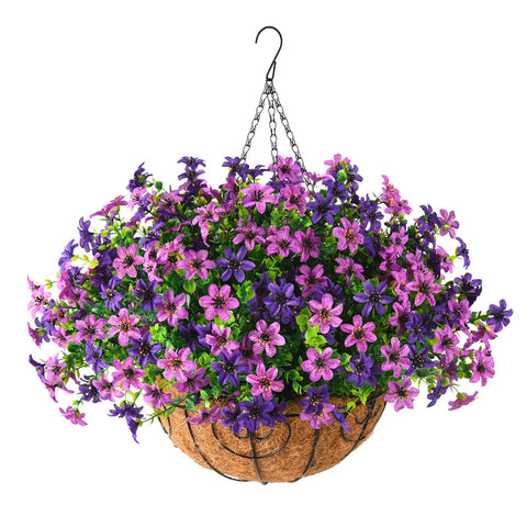 INQCMY fake hanging plants outdoor with eucalyptus leaves for a lush look