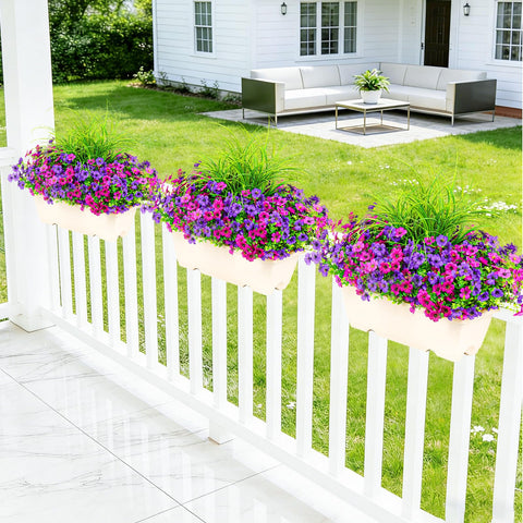 INQCMY durable fake plants bring greenery to porches without watering