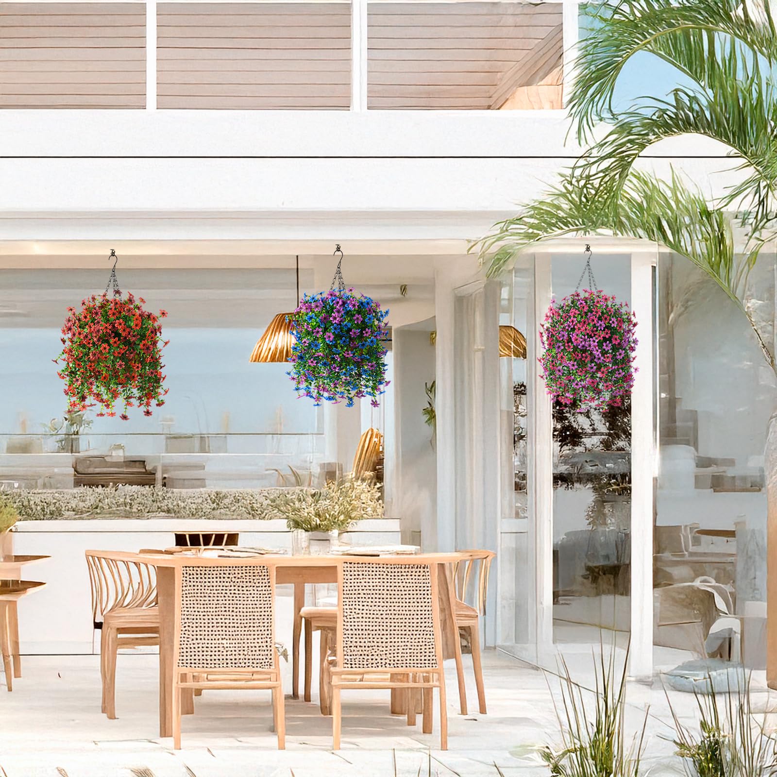 INQCMY full-bloom display enhances outdoor spaces with a natural look and minimal care.